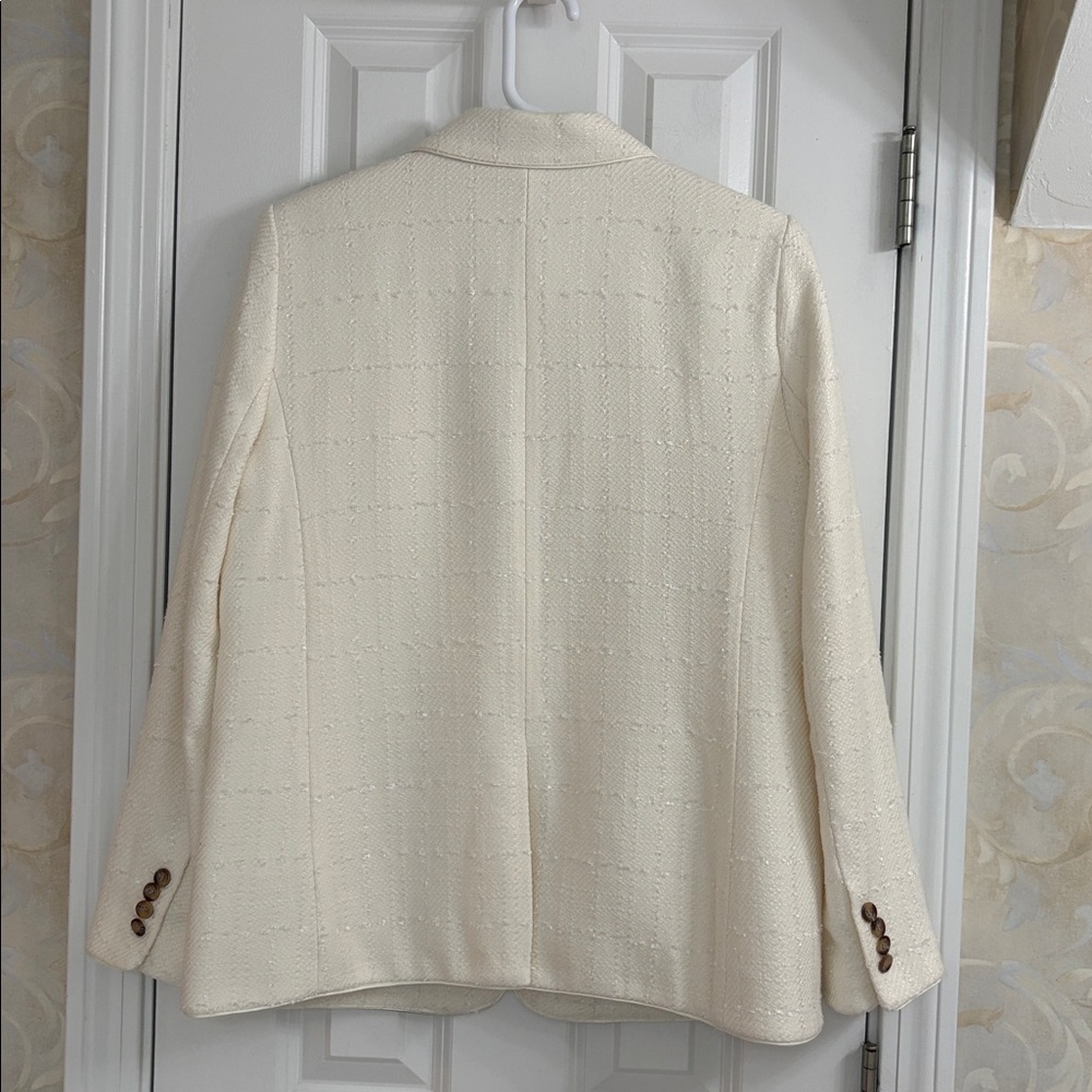 Ann Taylor Elegant Hutton Textured Ivory Blazer - Picture 10 of 13